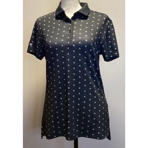 LevelWear Womens Black Polo Size Small